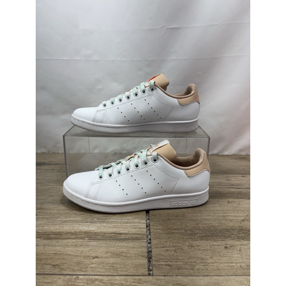 ADIDAS ORIGINALS WOMEN'S STAN SMITH SNEAKER WHITE HALO BLUSH ACID RED SIZE 7.5